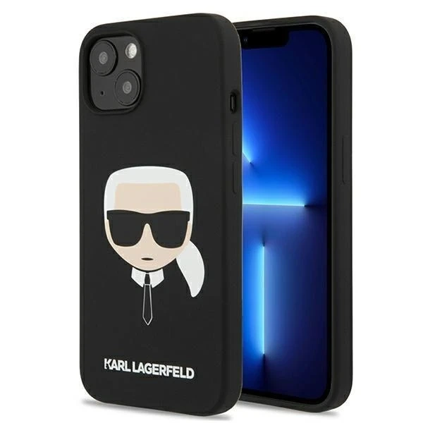 Karl Lagerfeld KLHCP13SSLKHBK iPhone 13 mini 5,4" čierny/čierny pevný obal silikónový Karl`s Head